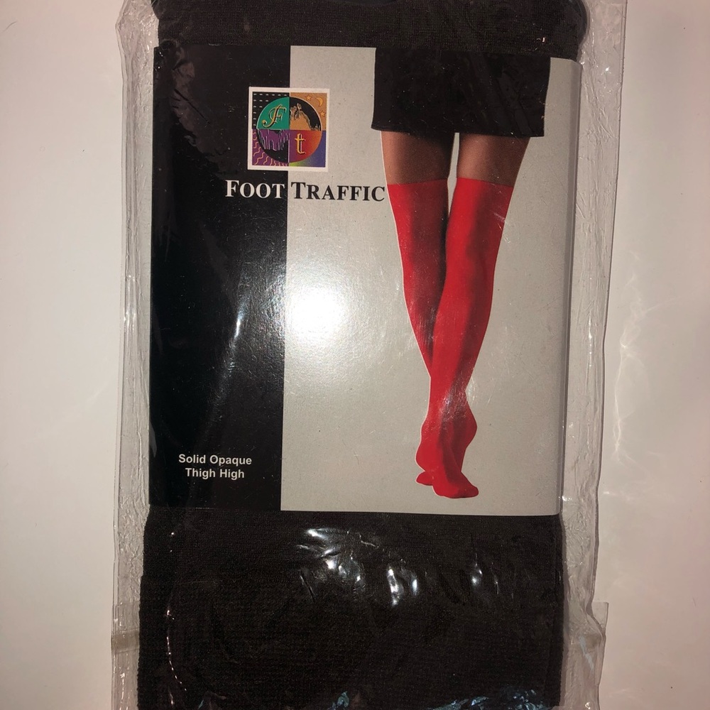 Closet Closing Sale!!  Foot Traffic brown opaque footed thigh highs